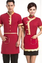 Mandarin Style Restaurant Uniform-Top (Crimson)