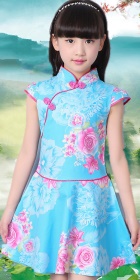 Girl's Floral Cheongsam Dress (RM)