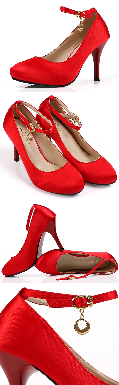 High Heel Quality Satin Trap Shoes