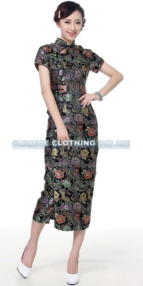 Short-sleeve Long-length Brocade Cheongsam (RM)