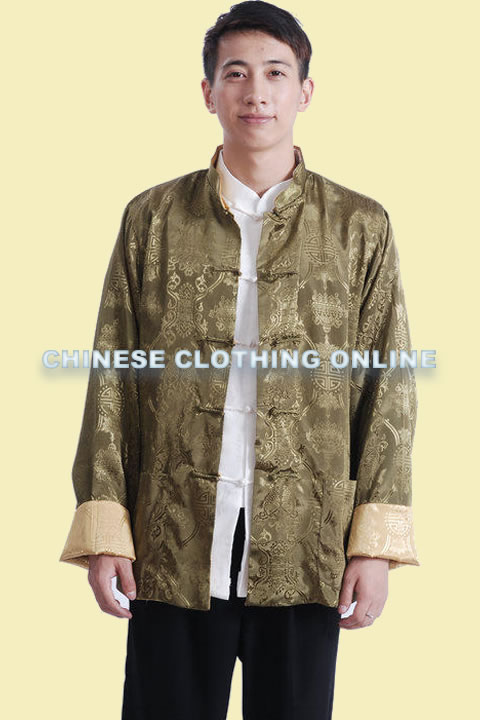 Mandarin Reversible Damask Jacket (RM)