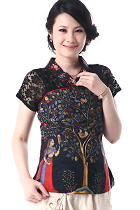 Exquisite Gauze Ethnic Printing Blouse (RM)