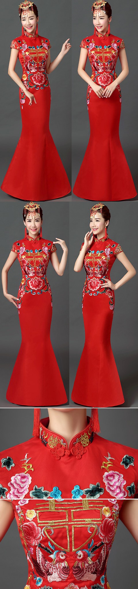 Long-length Gorgeous Embroidery Cheongsam (RM)