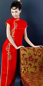 Short-sleeve Long-length Cheongsam (CM)