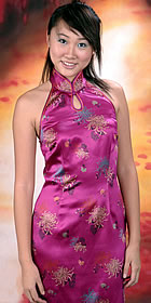 Cut-in Shoulders Bareback Long-length Cheongsam (CM)