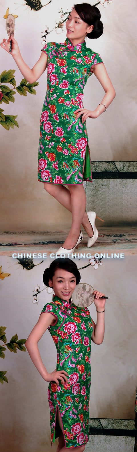 Cup-sleeve Mid-length Cheongsam (CM)